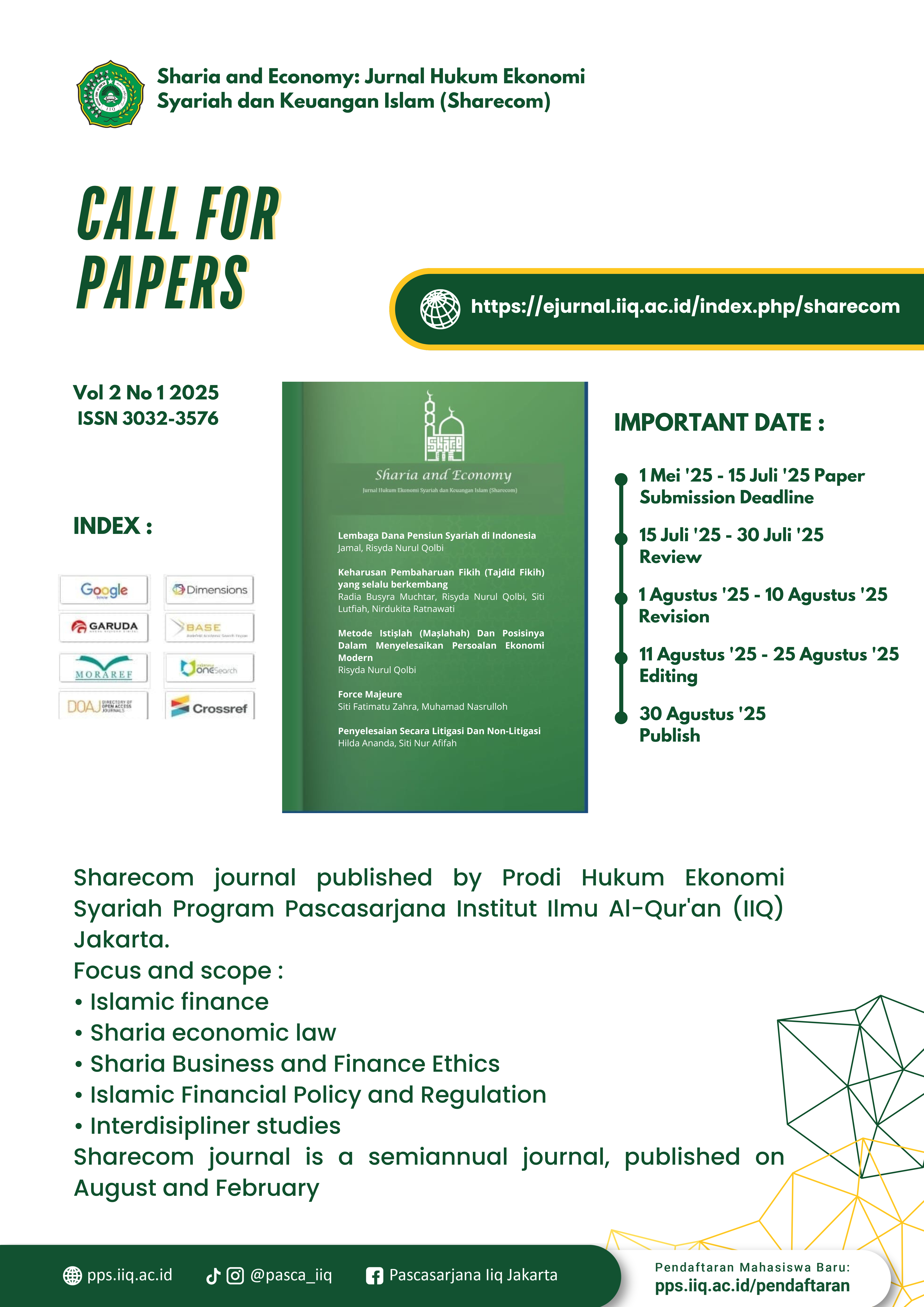 Call For Paper Jurnal Sharecom Vol. 2 No. 1 2025