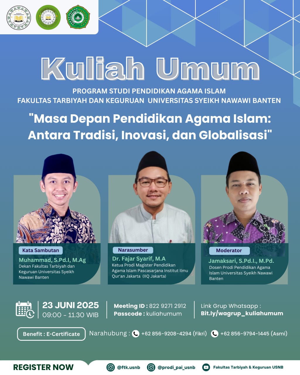 Kaprodi Magister PAI Pascasarjana IIQ Jakarta Menjadi Narasumber Kuliah Umum