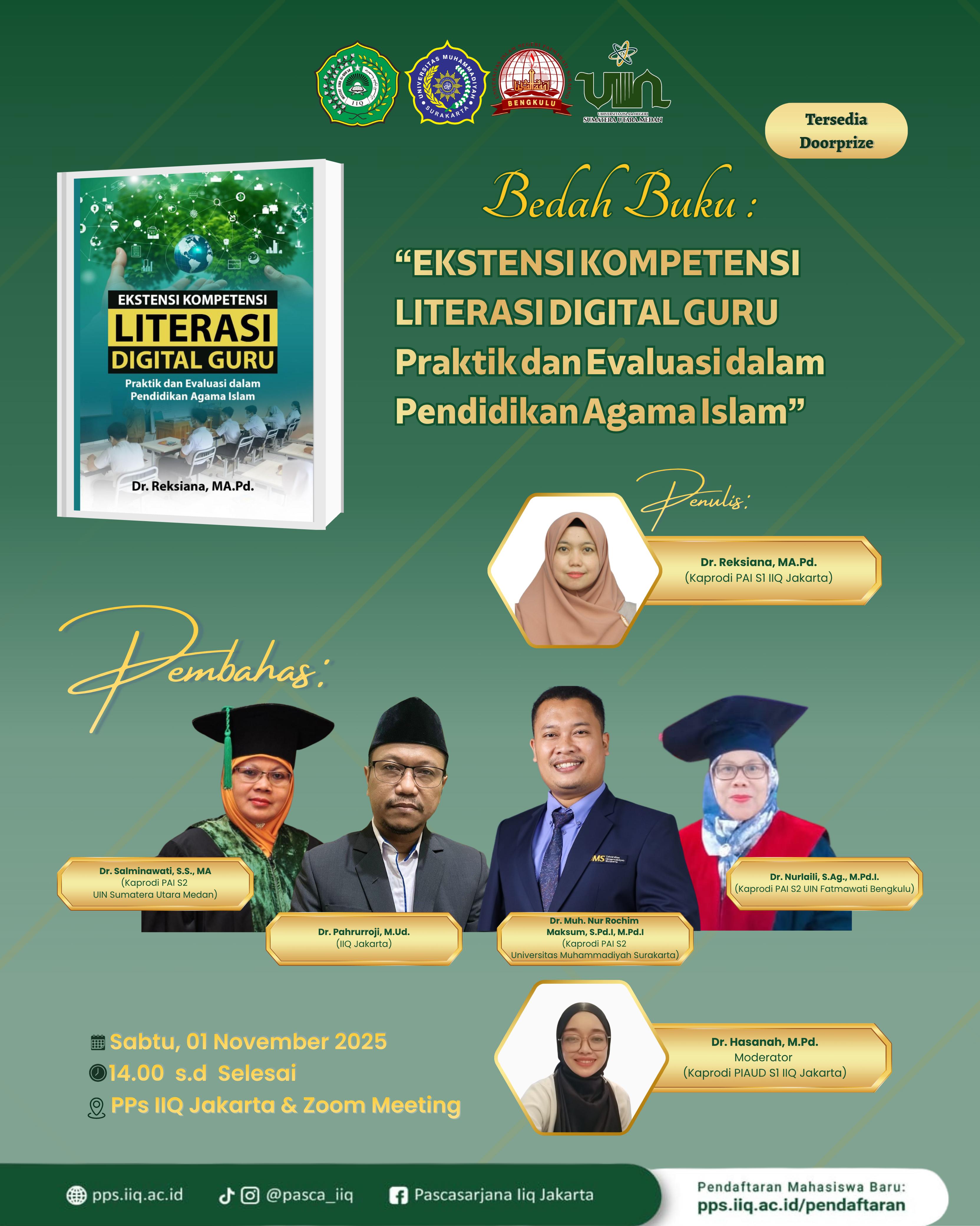 Bedah Buku; Ekstensi Kompetensi Literasi Digital Guru; Praktik dan Evaluasi dalam Pendidikan Agama Islam