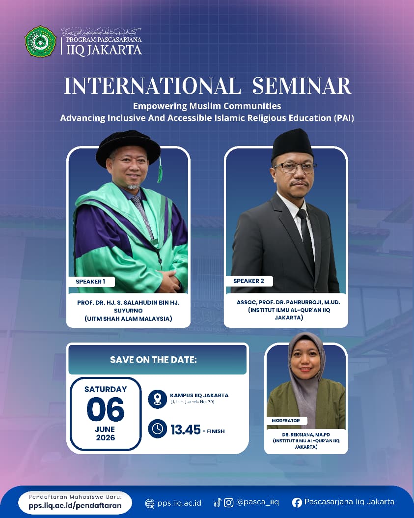 SEMINAR INTERNASIONAL BAHAS PEMBERDAYAAN KOMUNITAS MUSLIM MELALUI PENDIDIKAN ISLAM YANG INKLUSIF DAN AKSESIBEL